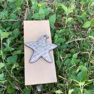 COACH NAUTICAL STARFISH METALLIC TONE LEATHER TAG COACH HANG TAG